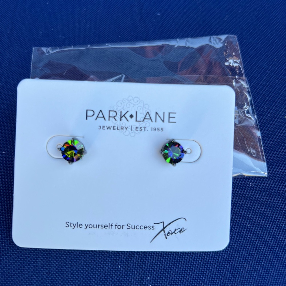 Park Lane Iridescent Northern Lights Crystal Stud Earrings 3 carats